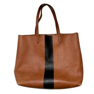 Madewell Leather Paint Stripe Brown, Black Transport Tote!